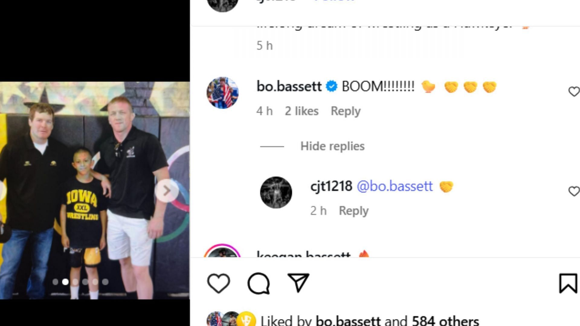 Screenshot of comment (image via IG/@cjt1218)